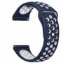 Curea silicon, compatibila Amazfit Active, telescoape Quick Release, Albastru/Alb