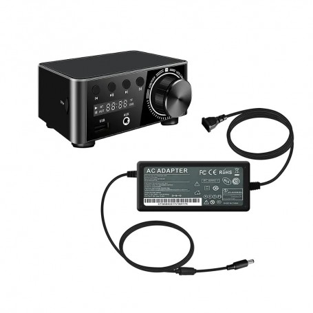 Amplificator audio TPA3116, Bluetooth 5.0, HIFI 2x50W, USB, TF, RCA,  AUX, Sursa Inclusa