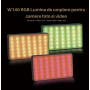 Lampă LED RGB  W140 - Lumina Continuă pentru Foto și Video, 2500-9000K, Acumulator 3100mAh, Control HSI, CRI 95+, 20 Moduri