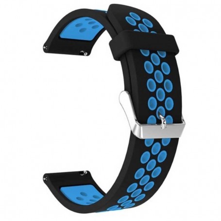 Curea silicon, compatibila Samsung Galaxy Watch7 44mm, telescoape Quick Release, Black Berry