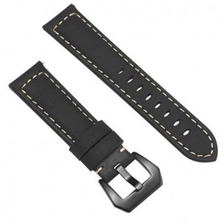 Curea piele, compatibila Garmin Forerunner 165, telescoape Quick Release, Ebony Eclipse