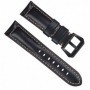 Curea piele naturala, compatibila Garmin Forerunner 55, telescoape Quick Release, Negru Lucios