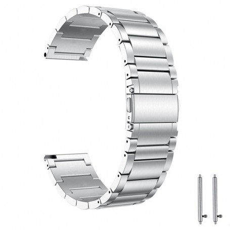 Curea din metal, compatibila Garmin Forerunner 55, telescoape Quick Release, Silver