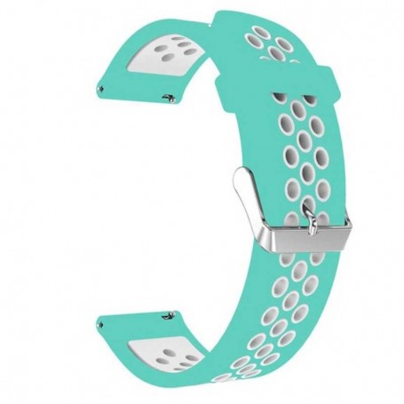 Curea silicon, compatibila Garmin Forerunner 55, telescoape Quick Release, Teal White