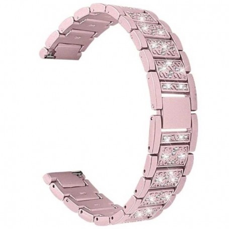 Curea otel, compatibila Huawei Watch Fit 3, adaptor inclus, telescoape Quick Release, Pink Rose Diaomond