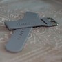 Curea smartwatch din silicon gri personalizabilă cu gravură – Compatibilă Samsung, Apple, Huawei etc