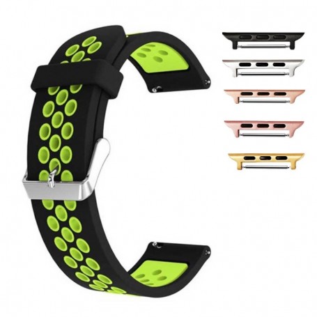 Curea silicon, compatibila Apple Watch 10, 42mm, Black Lime