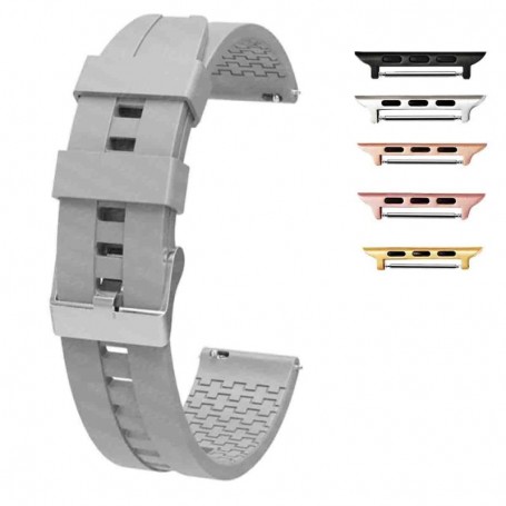Curea din silicon compatibila cu Apple Watch 10, 46mm, Steel Gray