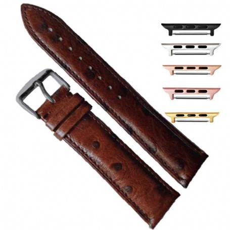 Curea din piele, compatibila cu Apple Watch 10, 46mm, Almond Spots