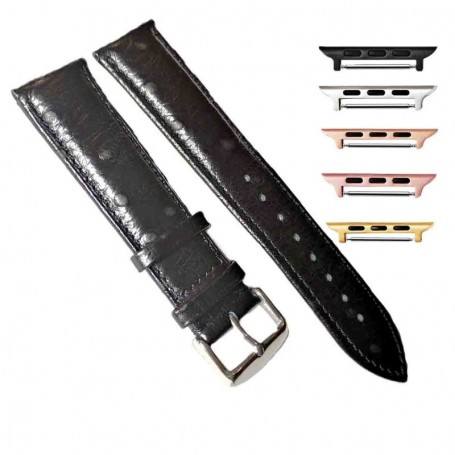 Curea din piele, compatibila cu Apple Watch 10, 46mm, Grease Spots