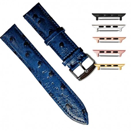 Curea din piele, compatibila cu Apple Watch 10, 46mm, Blue Spots
