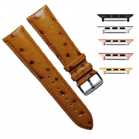 Curea din piele, compatibila cu Apple Watch 10, 46mm, Mustard Spots