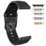 Curea hibrid piele-silicon compatibila cu Apple Watch 10, 46mm, Iron Black