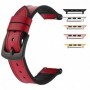 Curea hibrid piele-silicon compatibila cu Apple Watch 10, 46mm, VD Very Dream®,Tart Red