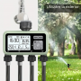 Programator irigare grădină pentru 4 zone, alimentare pe baterii, compatibil 3/4”, display LCD