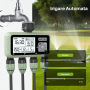 Programator irigare grădină pentru 4 zone, alimentare pe baterii, compatibil 3/4”, display LCD