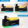 Set dispenser detergent vase multifuncțional cu suport pentru burete, plastic, Negru