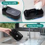 Set dispenser detergent vase multifuncțional cu suport pentru burete, plastic, Negru