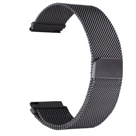 Curea metalica pentru Huawei Watch GT Runner 2, telescoape Quick Release, Milanese Loop, Negru
