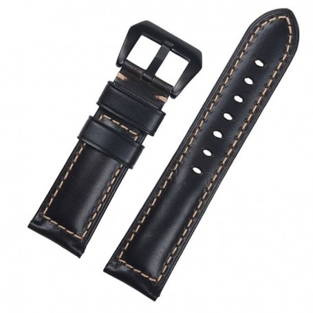 Curea piele pentru Huawei Watch GT Runner 2, telescoape Quick Release, 22mm, Negru