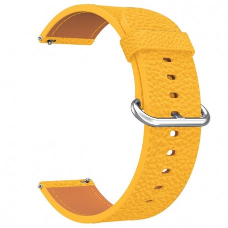 Curea piele pentru Huawei Watch GT Runner 2, telescoape Quick Release, 18cm, Galben