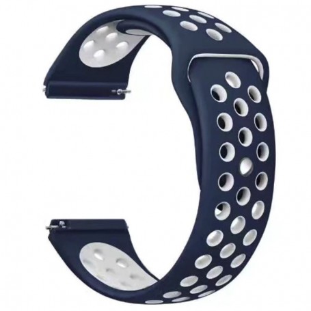 Curea silicon pentru Huawei Watch GT Runner 2, telescoape QR, Albastru-Alb