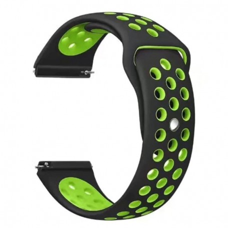 Curea silicon pentru Huawei Watch GT Runner 2, telescoape Quick Release, 22mm, Negru/Verde
