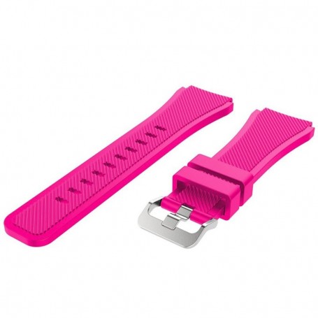 Curea silicon pentru Huawei Watch GT Runner 2, telescoape Quick Release, 22mm, Roz
