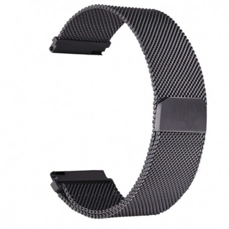 Curea tip Milanese Loop pentru Huawei Watch GT Runner 2, Telescoape QR, 22mm, Negru, Size S