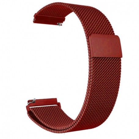 Curea tip Milanese Loop pentru Huawei Watch GT Runner 2, Telescoape QR, 22mm, Metalic Red