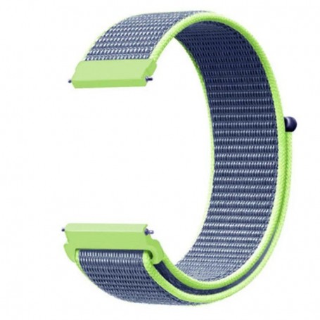 Curea material textil, pentru Huawei Watch GT Runner 2, Telescoape QR, 22mm, Blue-Green