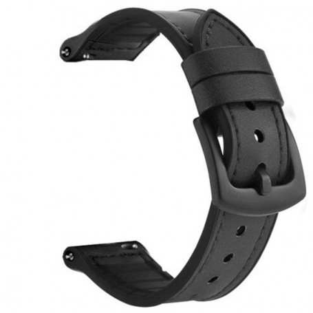 Curea piele, pentru Huawei Watch GT Runner 2, Telescoape QR, 22mm, Black Shadow
