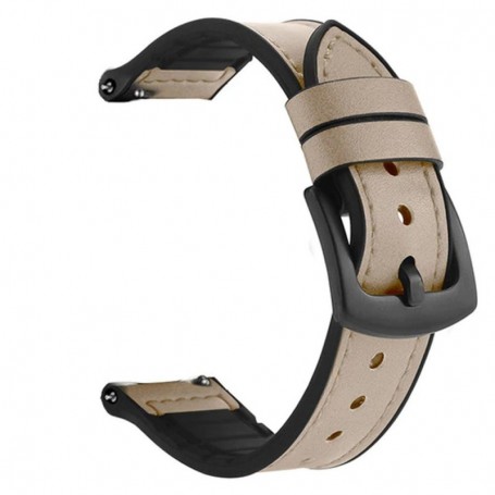 Curea hibrid piele-silicon, pentru Huawei Watch Ultimate 2, Telescoape QR, 22mm, Skin Tone