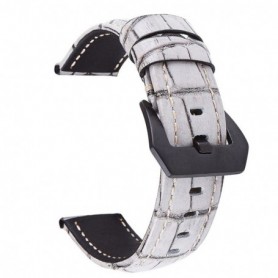 Curea din piele naturala, compatibila Samsung Galaxy Watch8 40mm, Alb/Gri