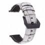 Curea din piele naturala, compatibila Samsung Galaxy Watch8 40mm, Alb/Gri