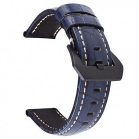 Curea din piele naturala, compatibila Samsung Galaxy Watch8 40mm, Albastru
