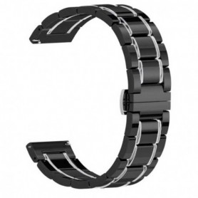 Curea ceramica, compatibila Samsung Galaxy Watch9 40mm, Negru/Argintiu