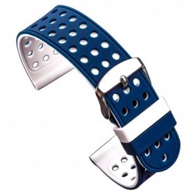Curea silicon cu doua fete compatibila Samsung Galaxy Watch9 40mm, Alb/Albastru
