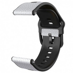 Curea hibrid piele-silicon compatibila cu Samsung Galaxy Watch9 40mm, Pearl White
