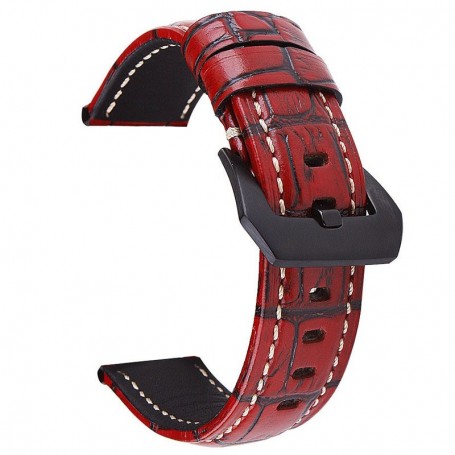 Curea din piele naturala, compatibila Samsung Galaxy Watch Ultra, Red Brown