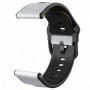Curea hibrid piele-silicon compatibila cu Samsung Galaxy Watch Ultra, Pearl White