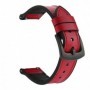 Curea hibrid piele-silicon compatibila cu Xiaomi Watch 5, VD Very Dream®, 22mm, Tart Red