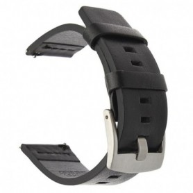 Curea piele naturala compatibila Samsung Fit3 Negru/Argintiu