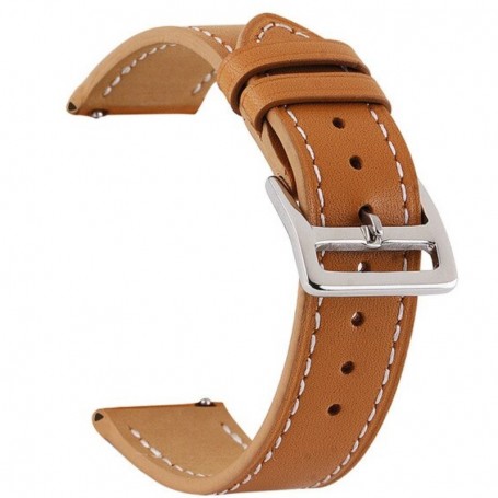 Curea piele, compatibila cu Xiaomi Watch S4 47mm, Telescoape QR, 22mm, Camel Brown