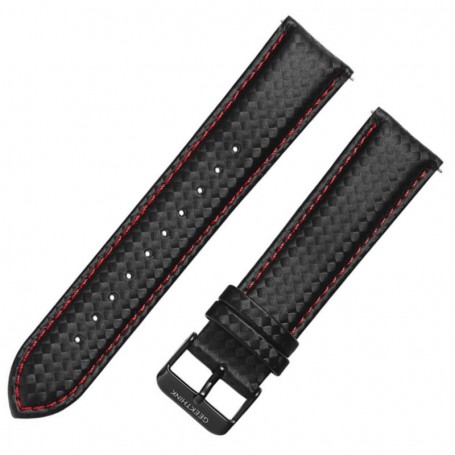 Curea piele compatibila Xiaomi Watch 2 Pro, Telescoape QR, 22mm, Negru/Rosu