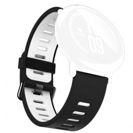 Curea din silicon compatibila cu Amazfit Balance Ultra, Telescoape QR, 22mm, Black Frost