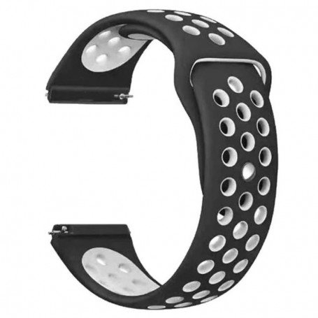 Curea silicon compatibila Amazfit Cheetah 2 Ultra, telescoape QR, Negru/Alb