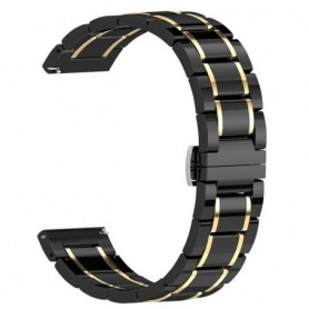 Curea ceramica, compatibila cu Amazfit T-Rex 3 Pro 48mm, Telescoape QR, 22mm, Black Gold