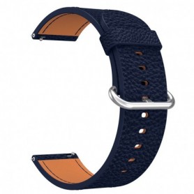 Curea piele, compatibila Amazfit Active Max, telescoape Quick Release, 18cm, Midnight Blue