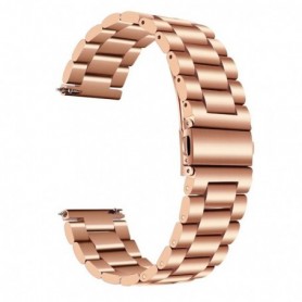 Curea metalica compatibila Amazfit Balance 2, telescoape Quick Release, 22mm, Pink Gold